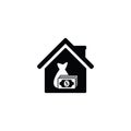Home money icon bank icon